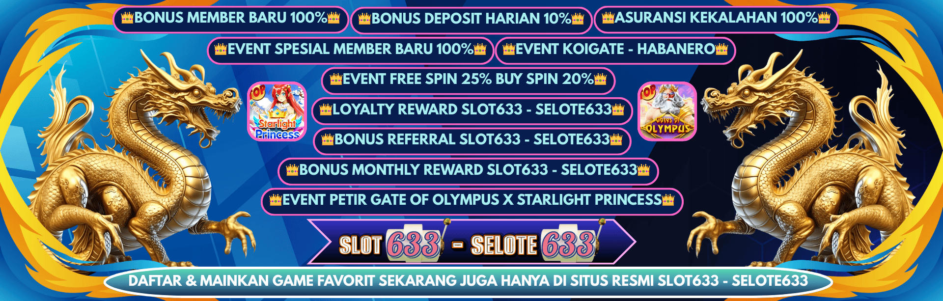 Banner Promosi Slot633 - Selote633